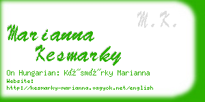 marianna kesmarky business card